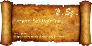 Merger Szilvána névjegykártya
